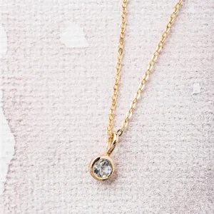 Aquamarine Accent Necklace in 14k Gold