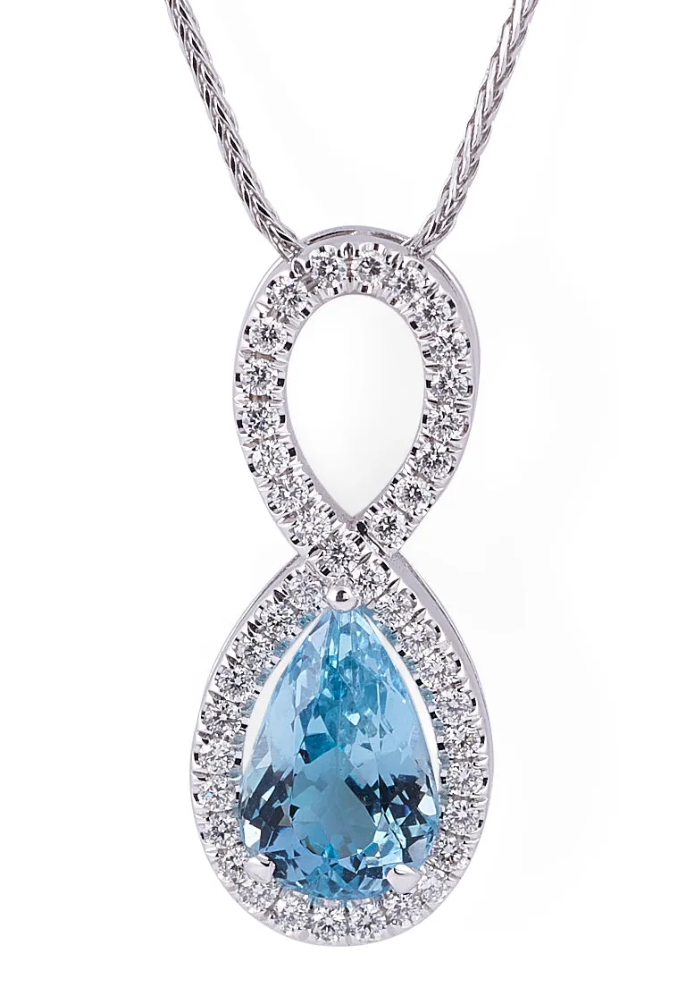 Aquamarine & Diamond Necklace