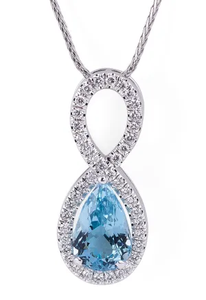 Aquamarine & Diamond Necklace