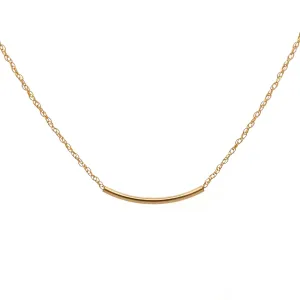 aquamarine back drop gold bar necklace