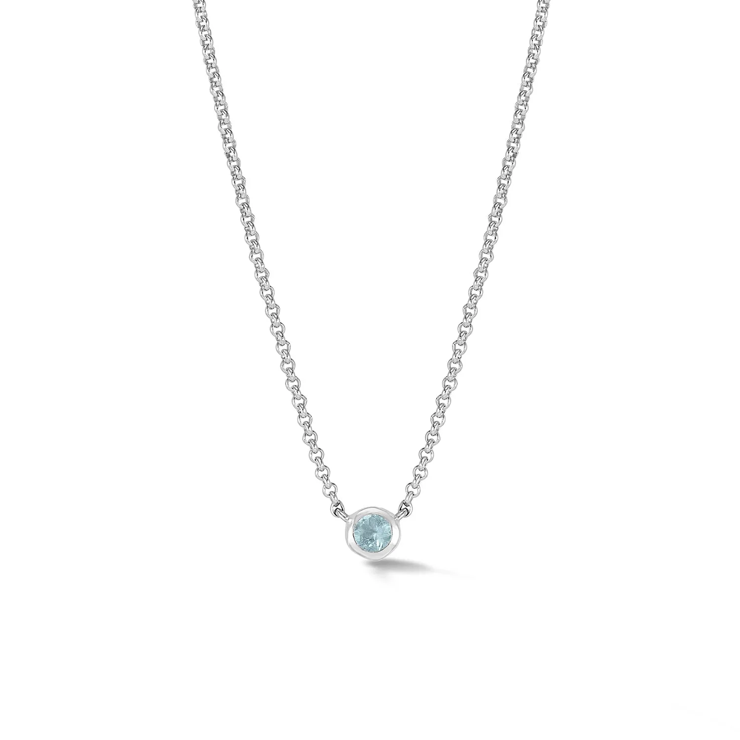 Aquamarine Round Dewdrop Pendant