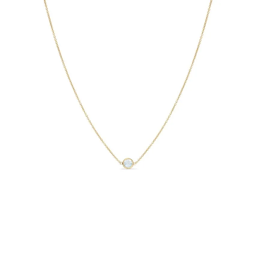 Aquamarine Solitaire Necklace