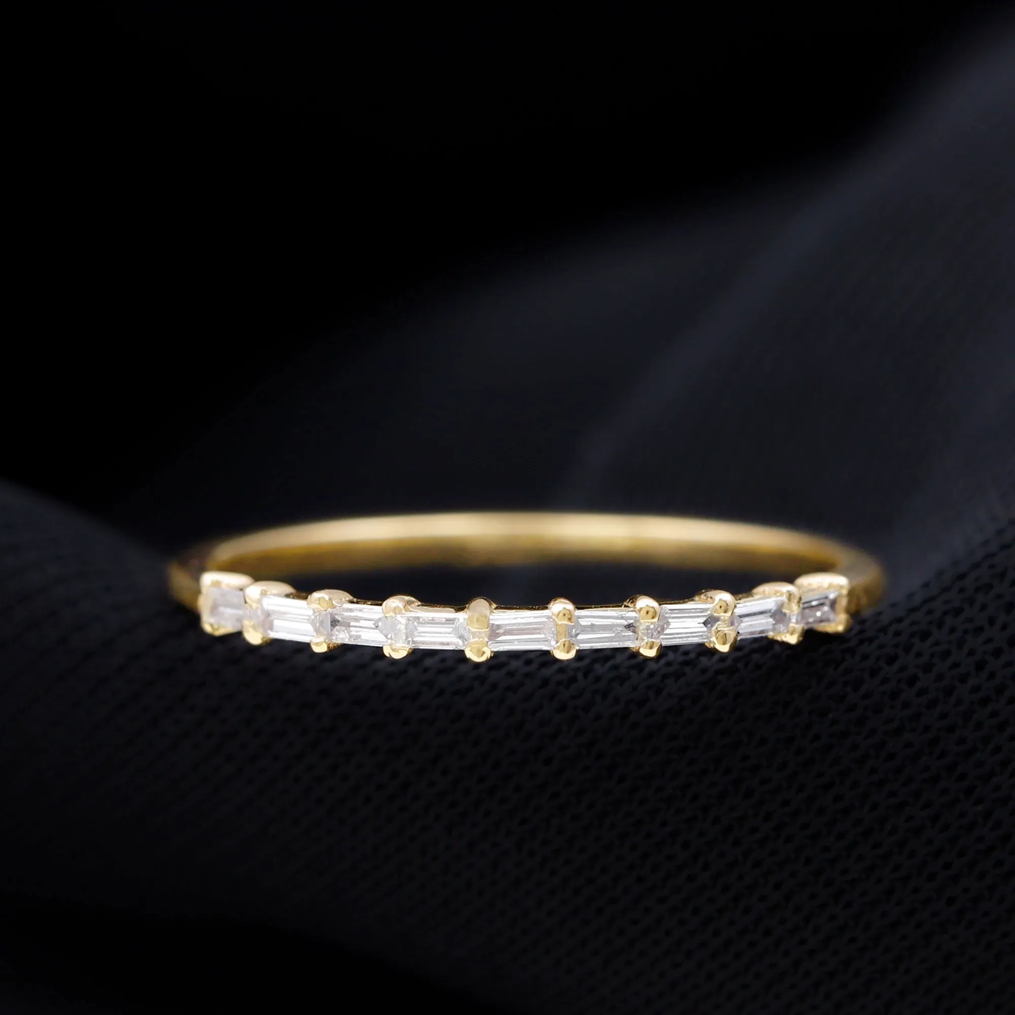 Baguette Diamond East West Stackable Ring