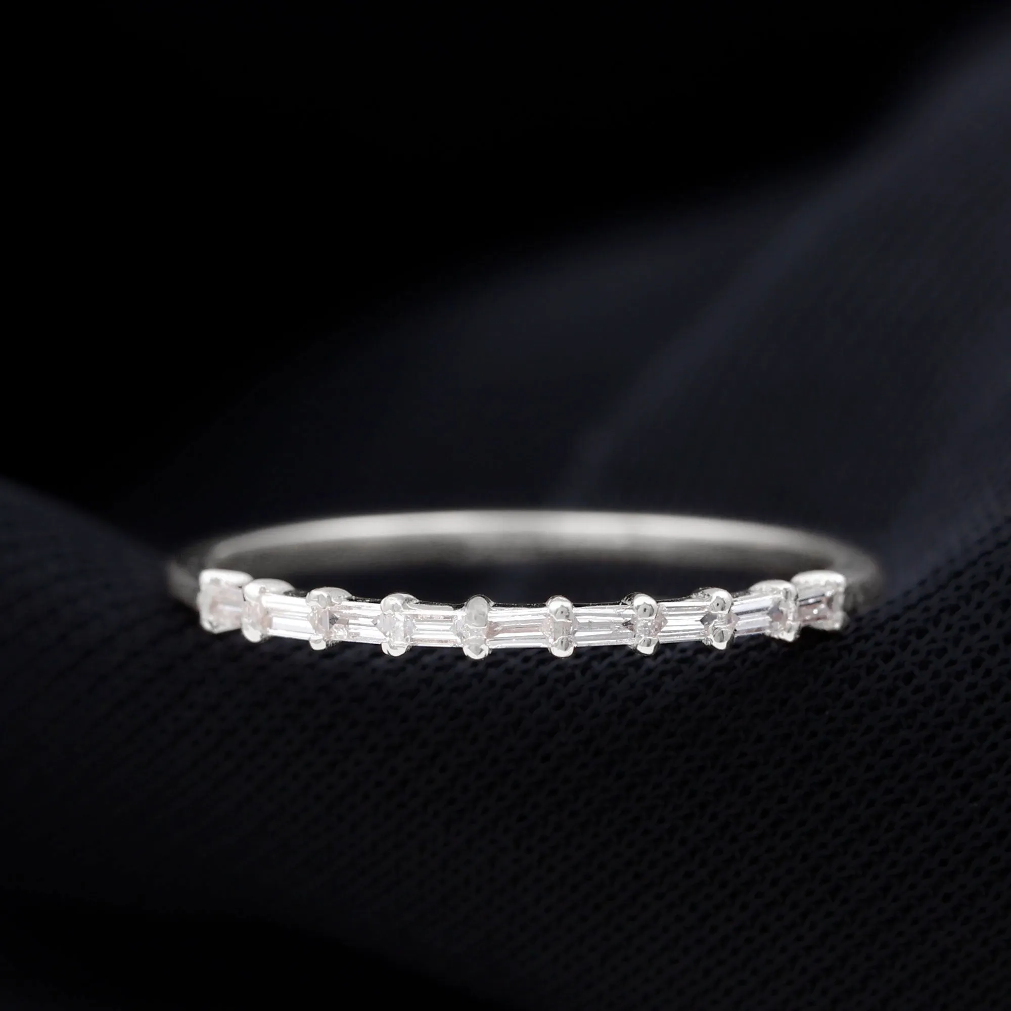 Baguette Diamond East West Stackable Ring