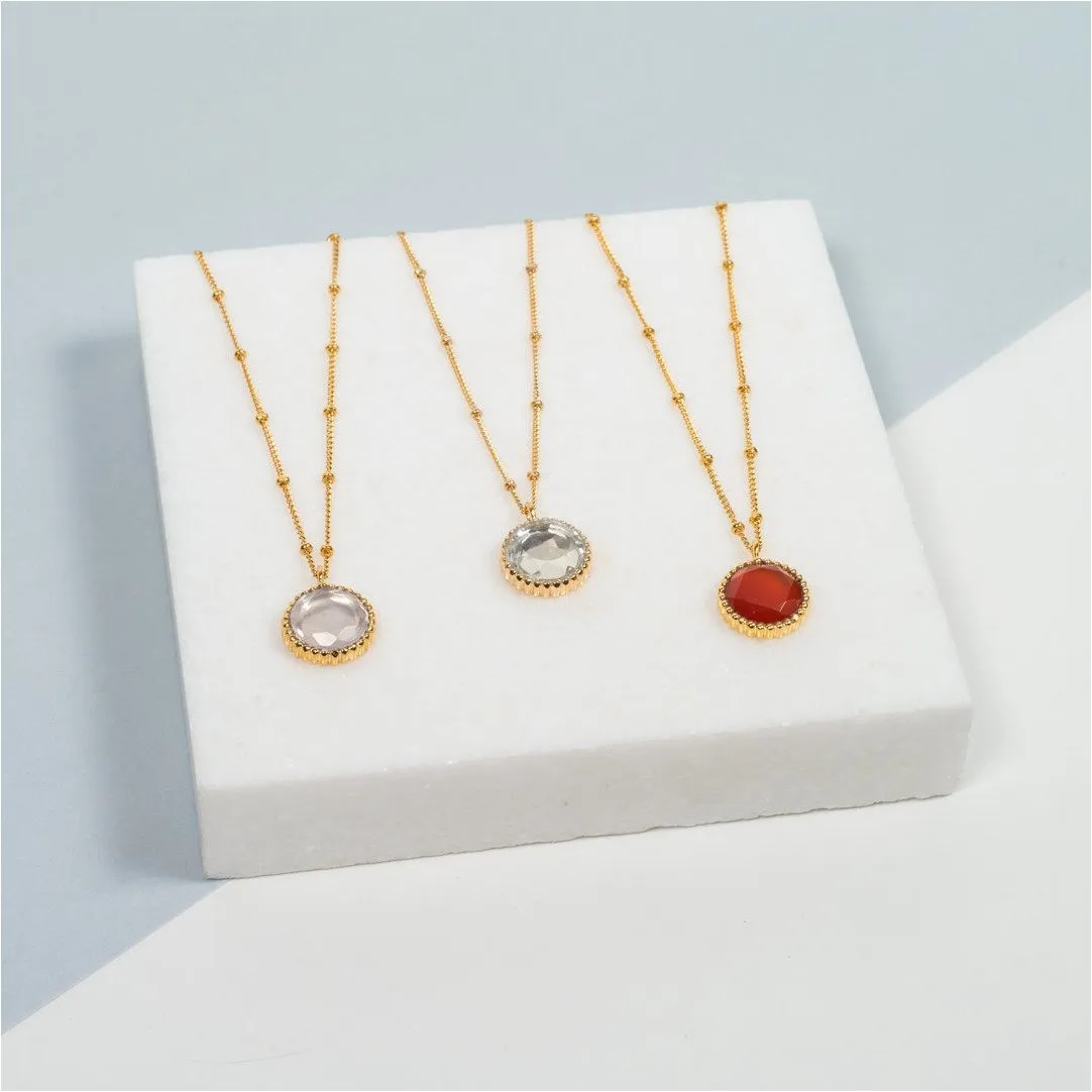 Barcelona July Birthstone Carnelian & Gold Vermeil Jewellery Set