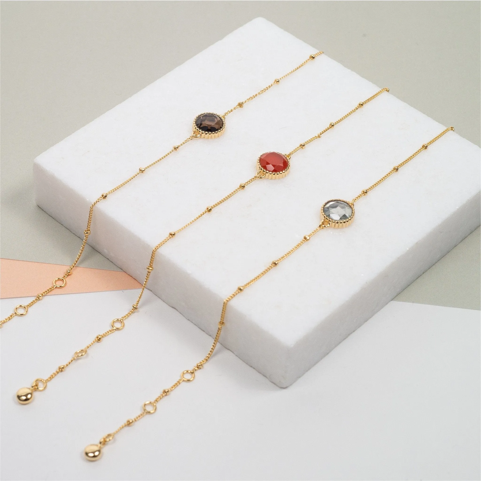 Barcelona July Birthstone Carnelian & Gold Vermeil Jewellery Set