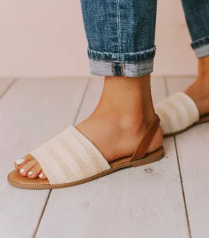 Beige Knit Sandals