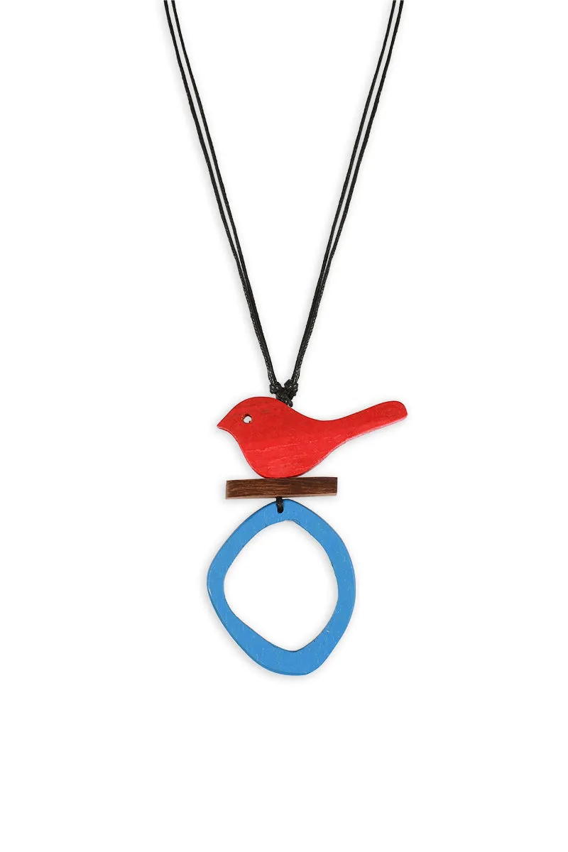 Bird & Loop Wooden Necklace