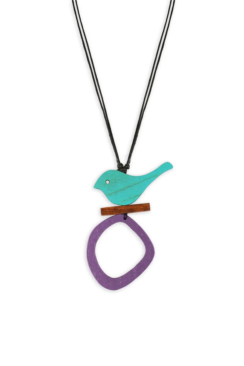 Bird & Loop Wooden Necklace