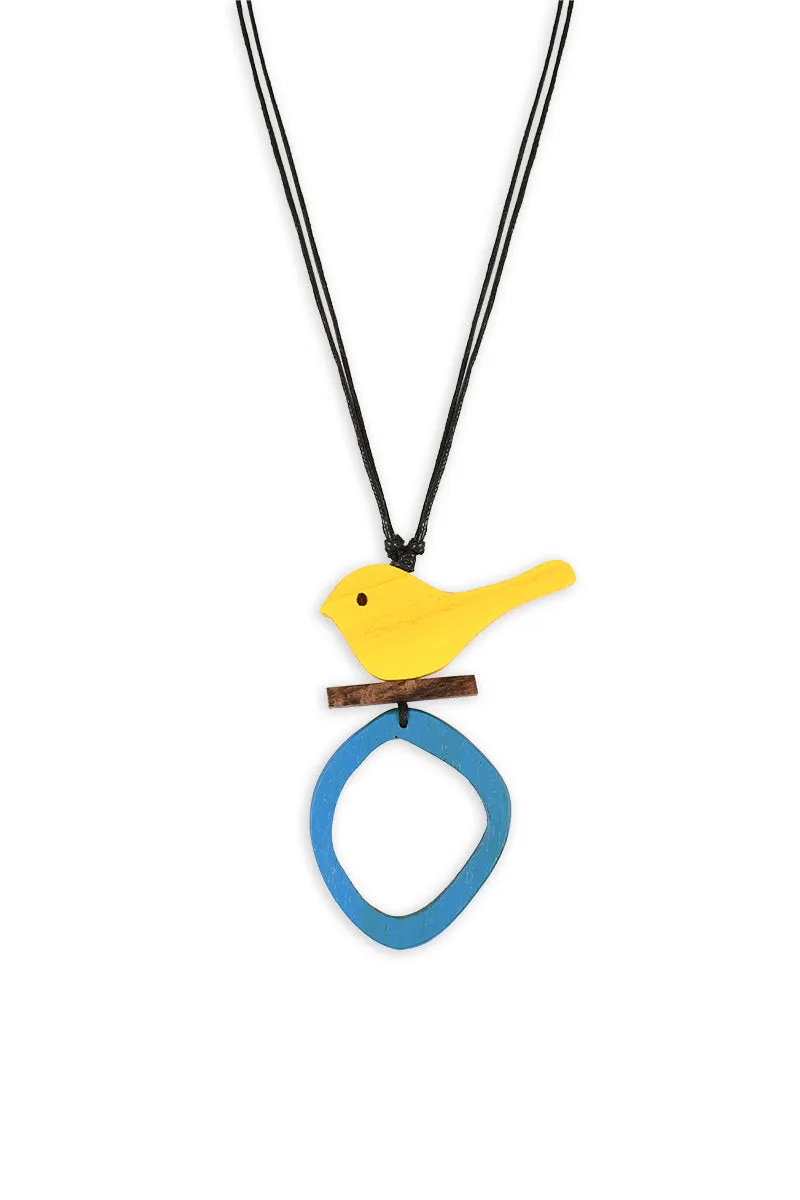 Bird & Loop Wooden Necklace