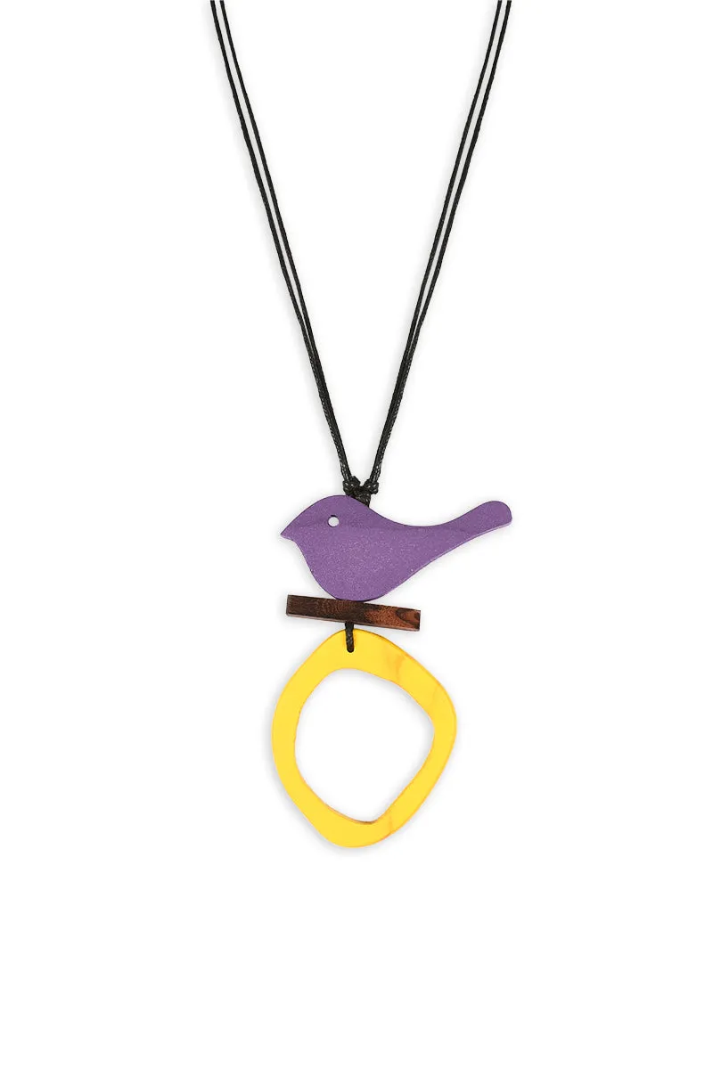 Bird & Loop Wooden Necklace