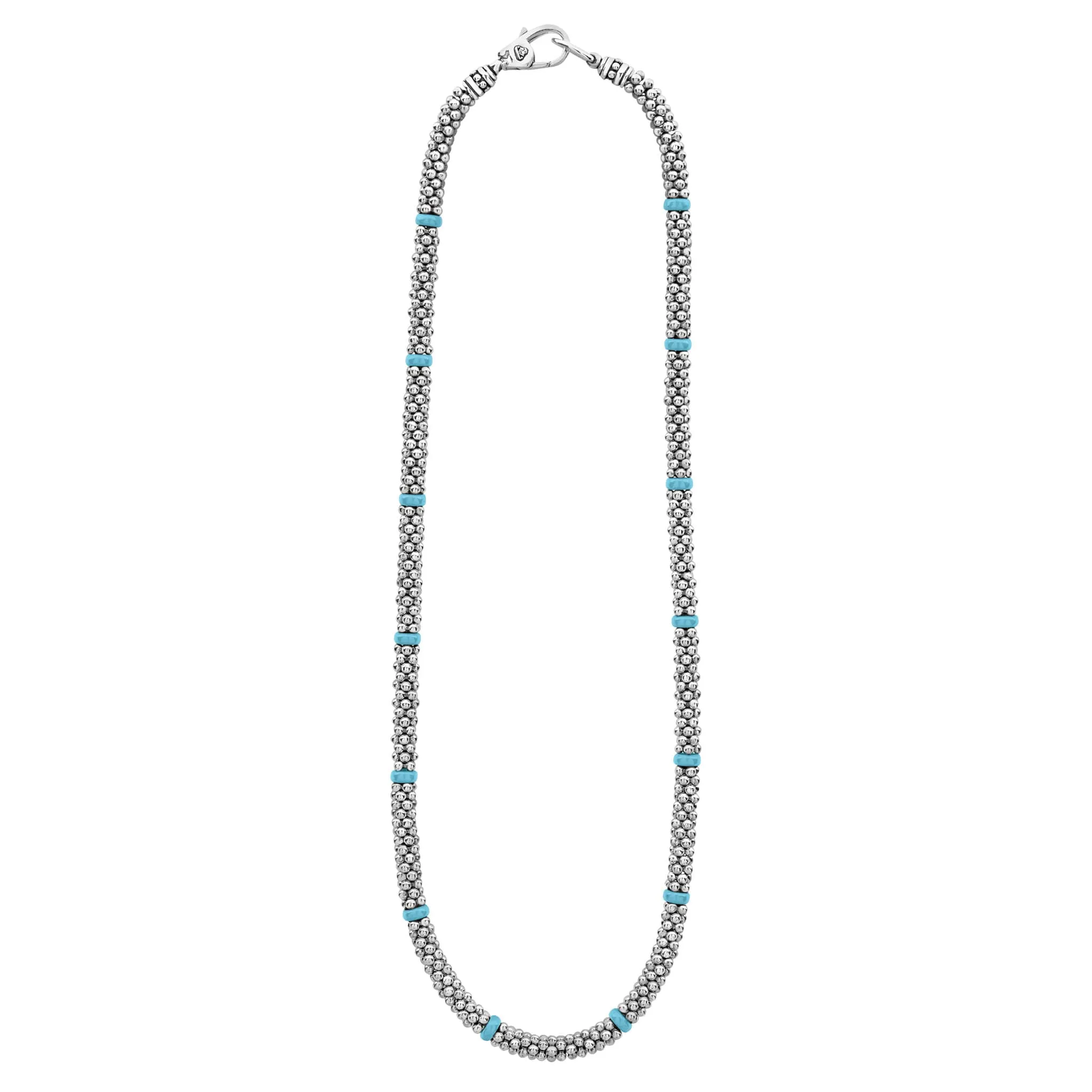 Blue Caviar Ceramic Single Bead Station Caviar Necklace