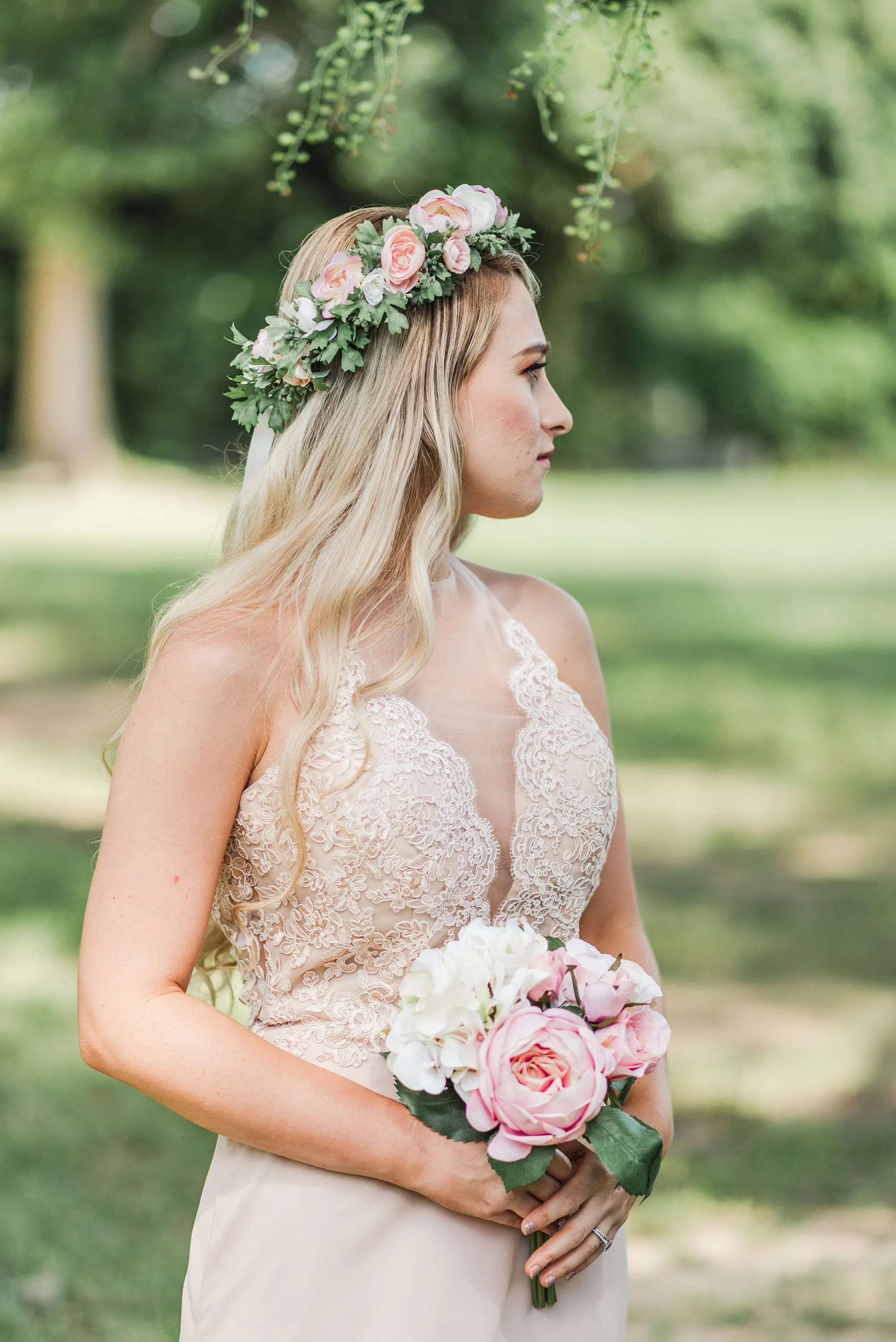 Blush and Ivory Boho Floral Crown