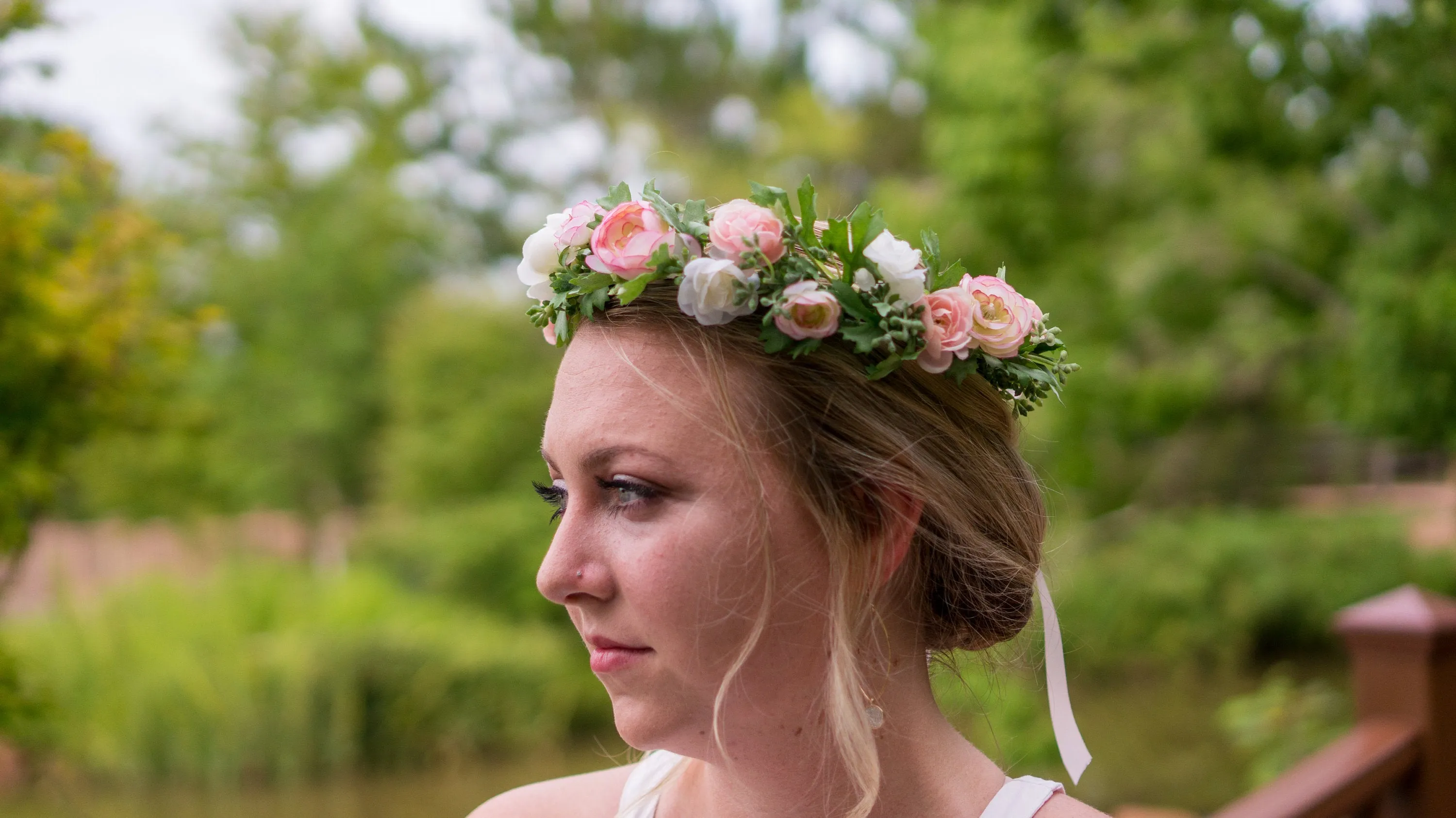 Blush and Ivory Boho Floral Crown