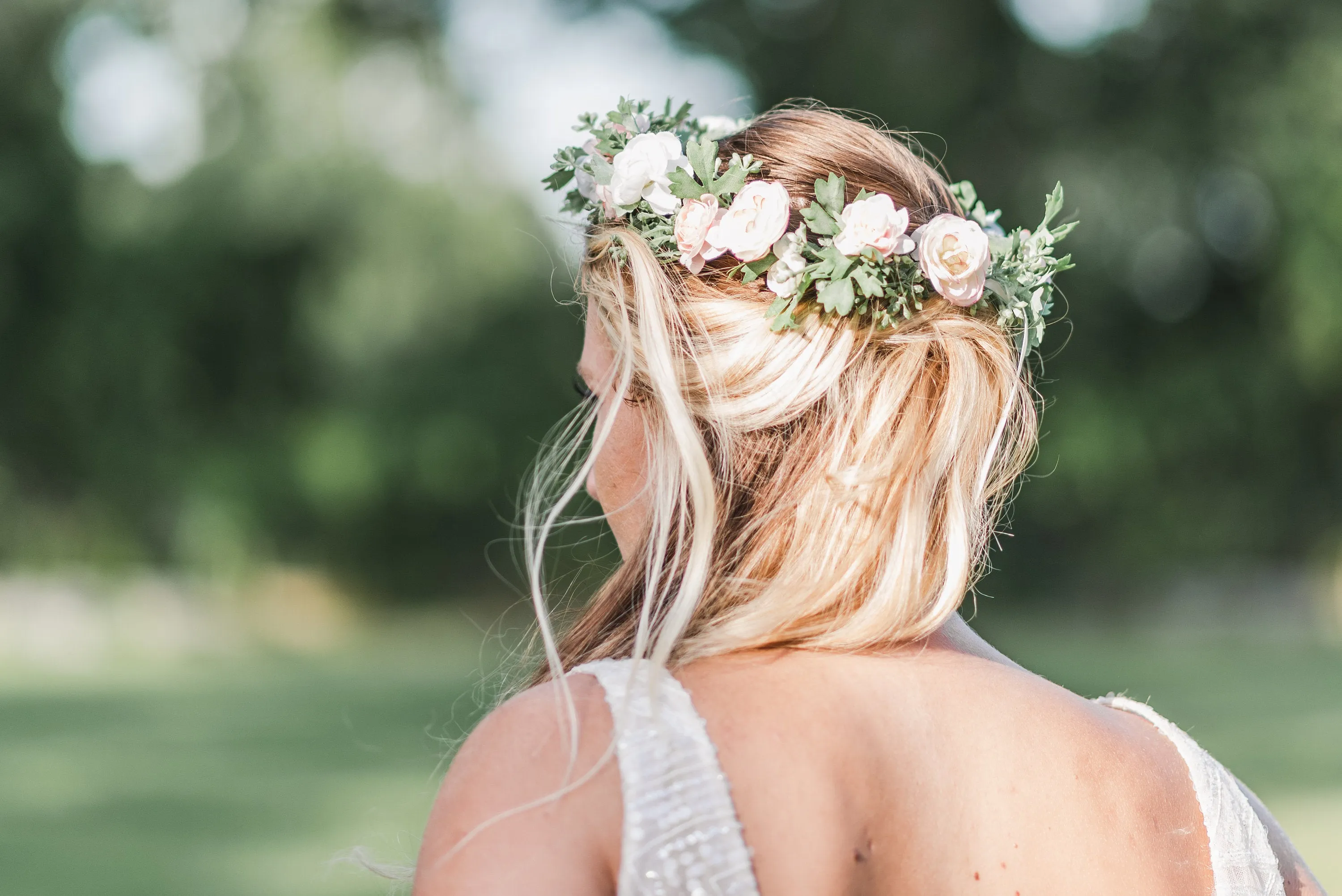 Blush and Ivory Boho Floral Crown