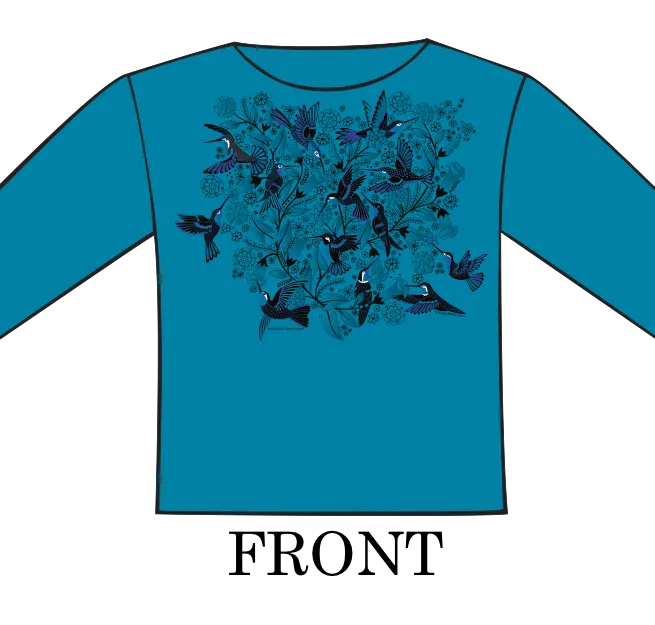 Bouquet of Hummingbirds 3/4 Sleeve Sabaku