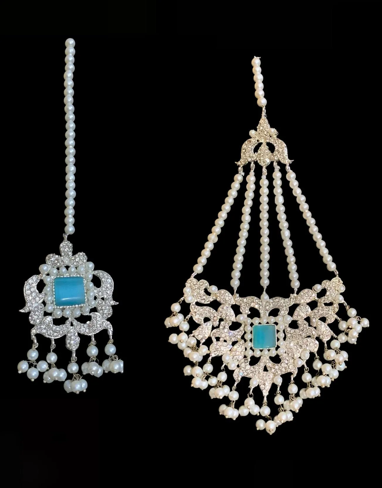 BR108 Anisa pakistani bridal set- Mint blue  (READY TO SHIP )