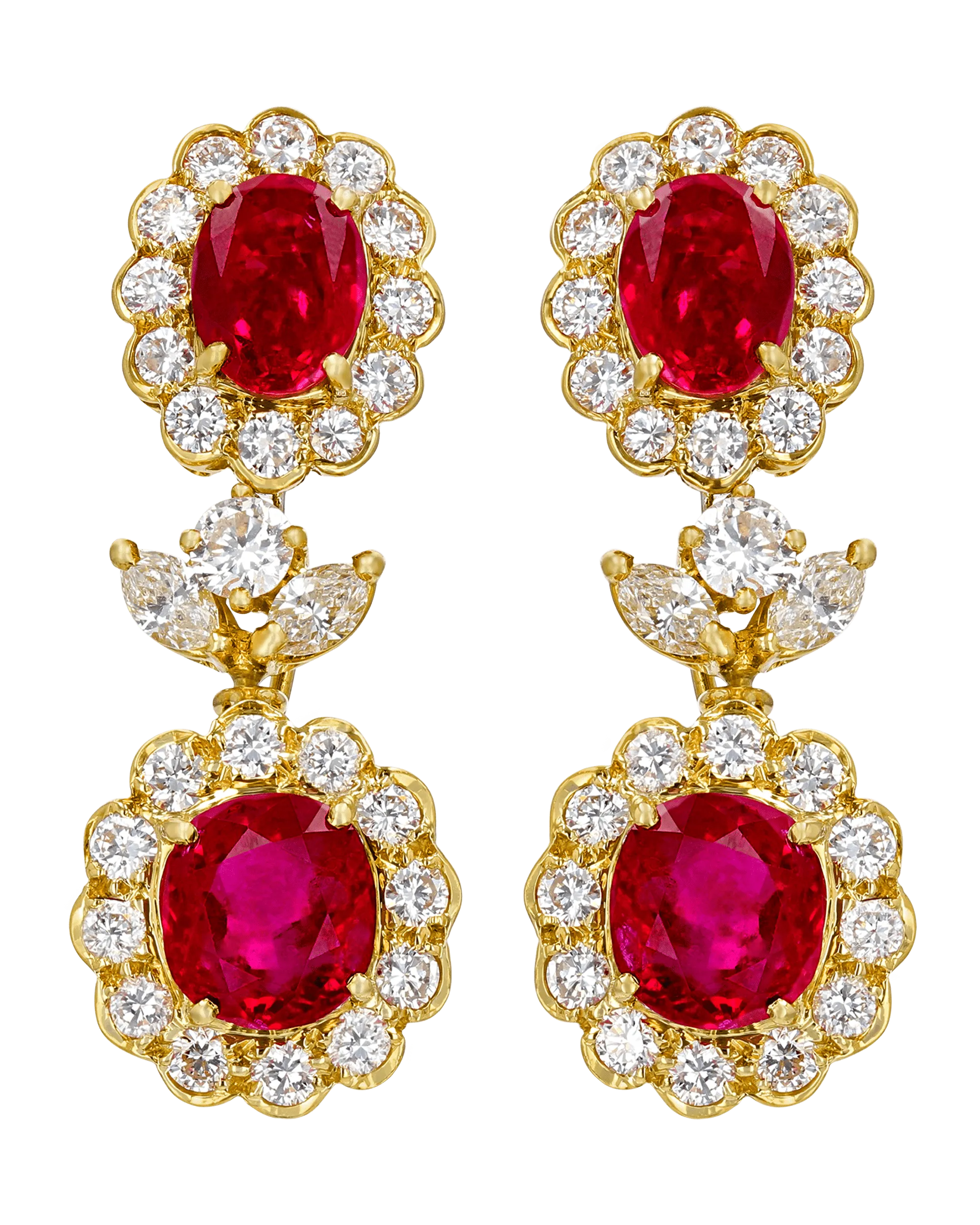 Burma Ruby Earrings, 7.87 Carats