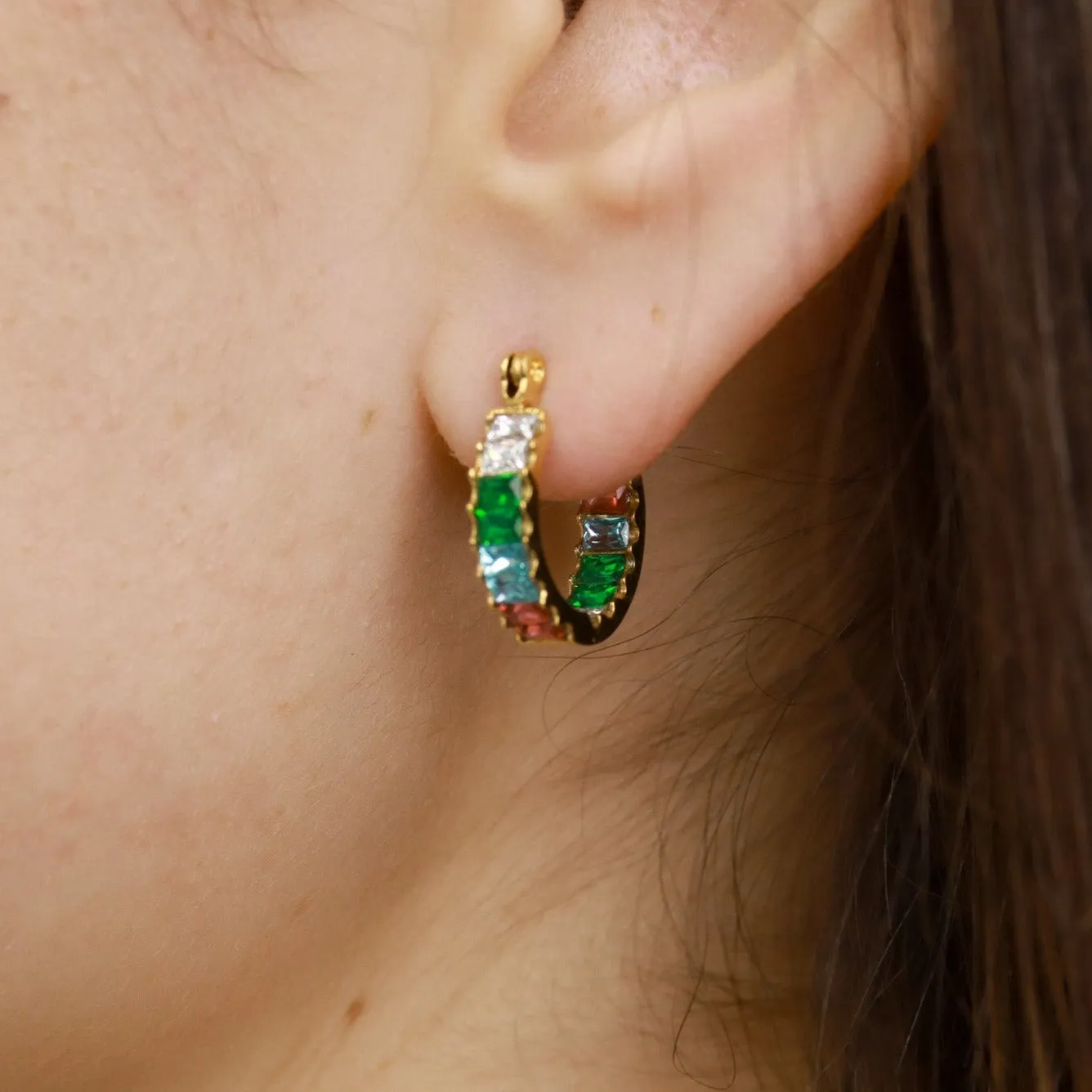 Caraboa | 18K Gold Rainbow Cubic Zirconia Earrings