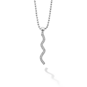 Caviar Spark Wave Diamond Pendant Necklace