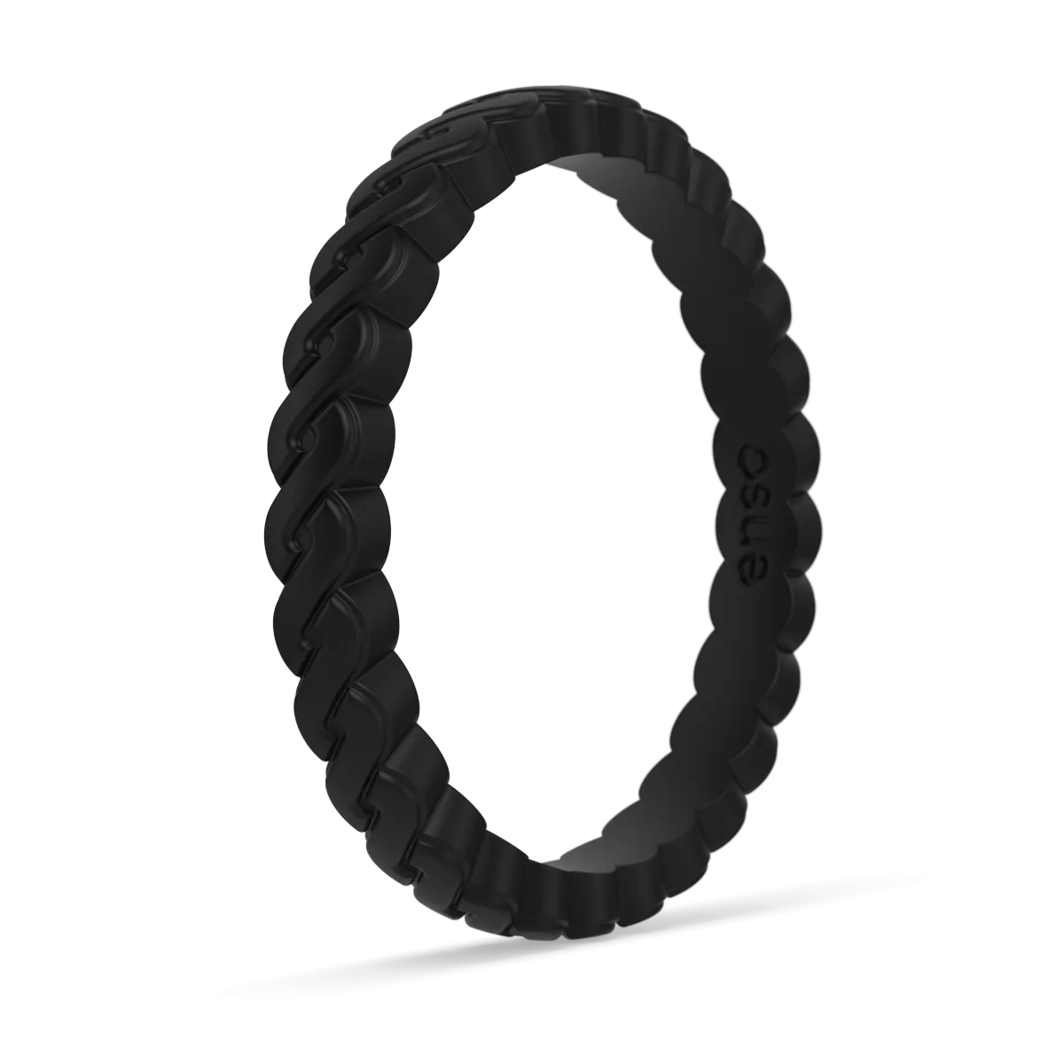 Chain Stackable Silicone Ring - Obsidian