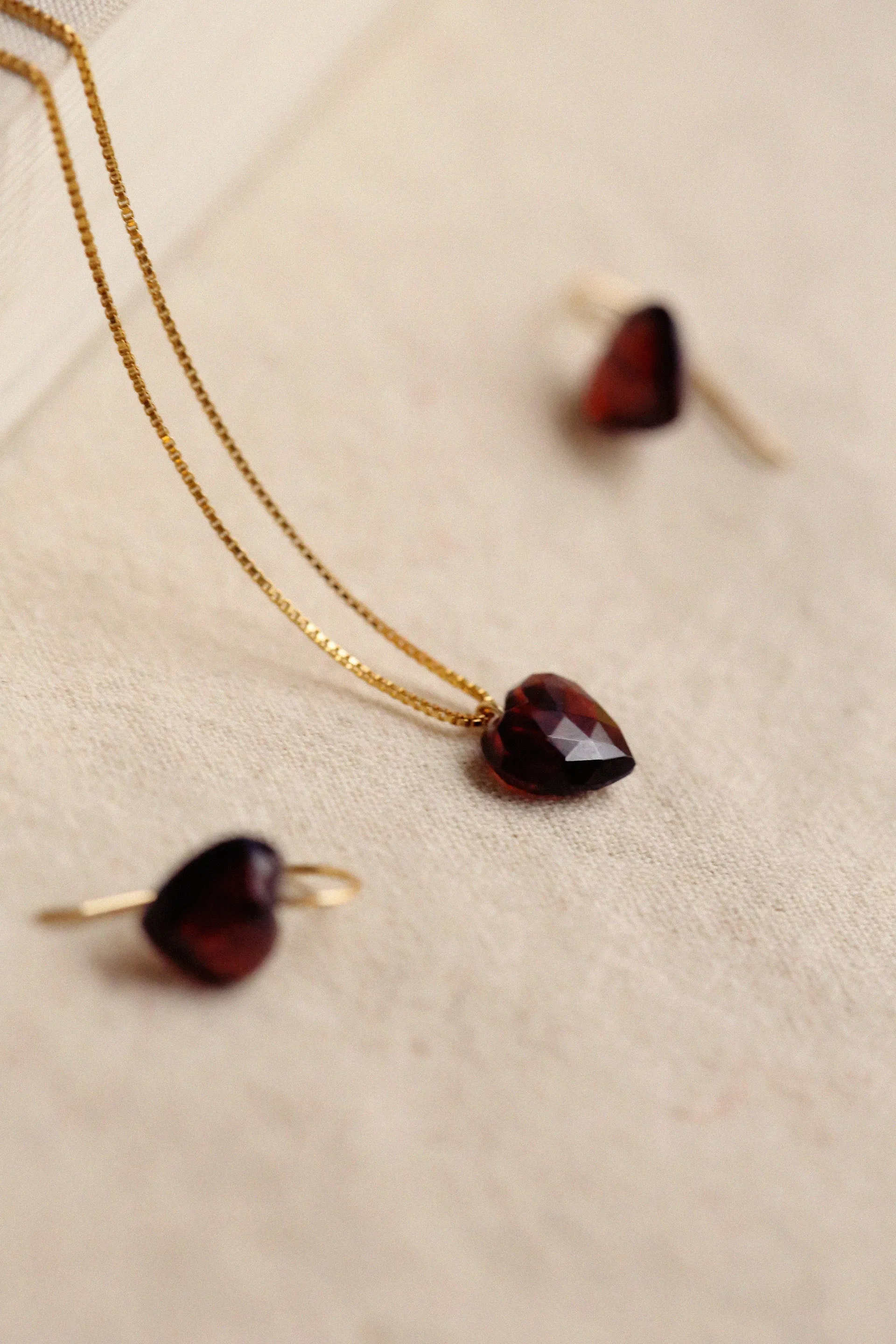 Charlotte Garnet Heart Necklace