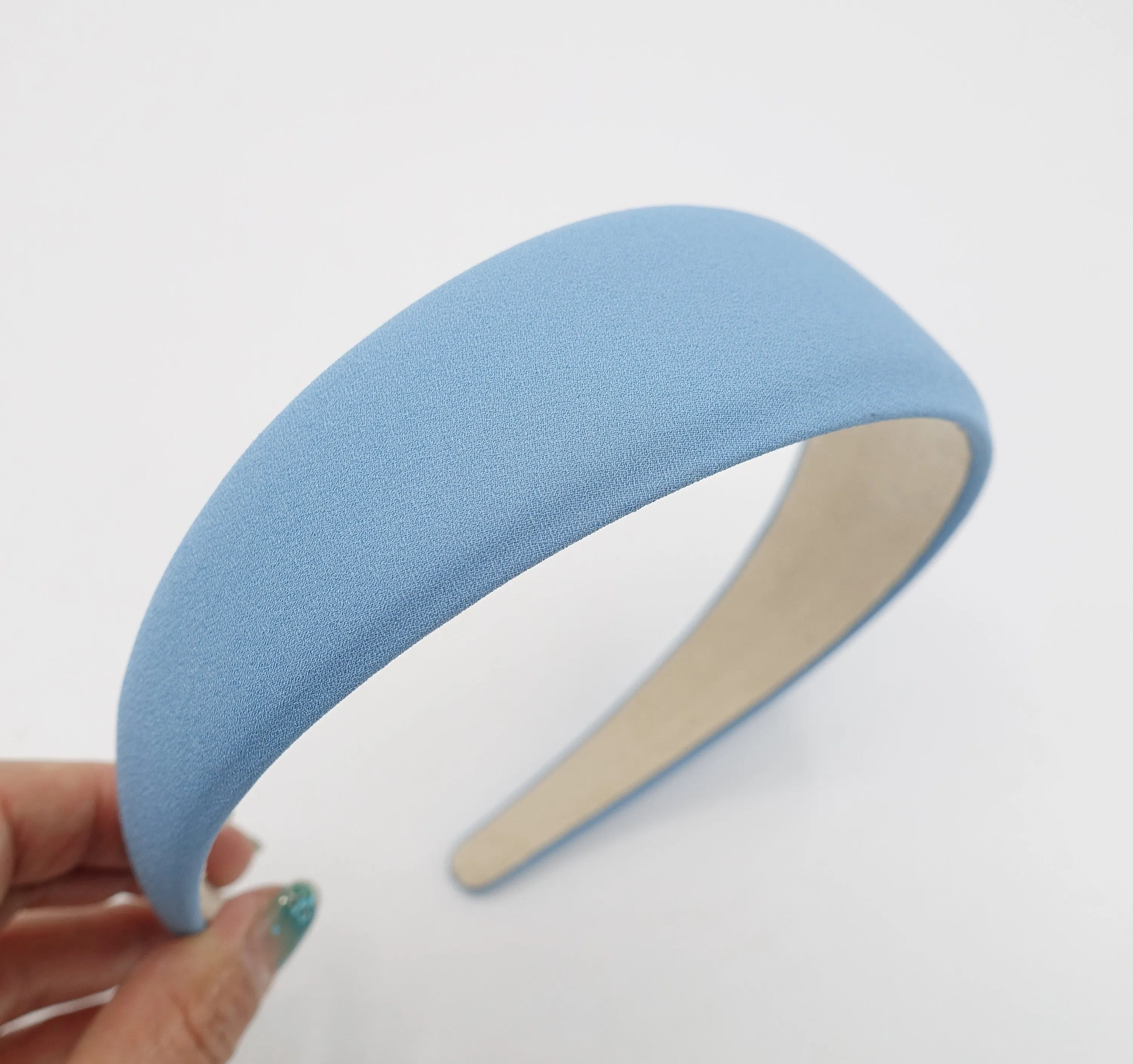 chiffon solid color  basic padded headband women hairband