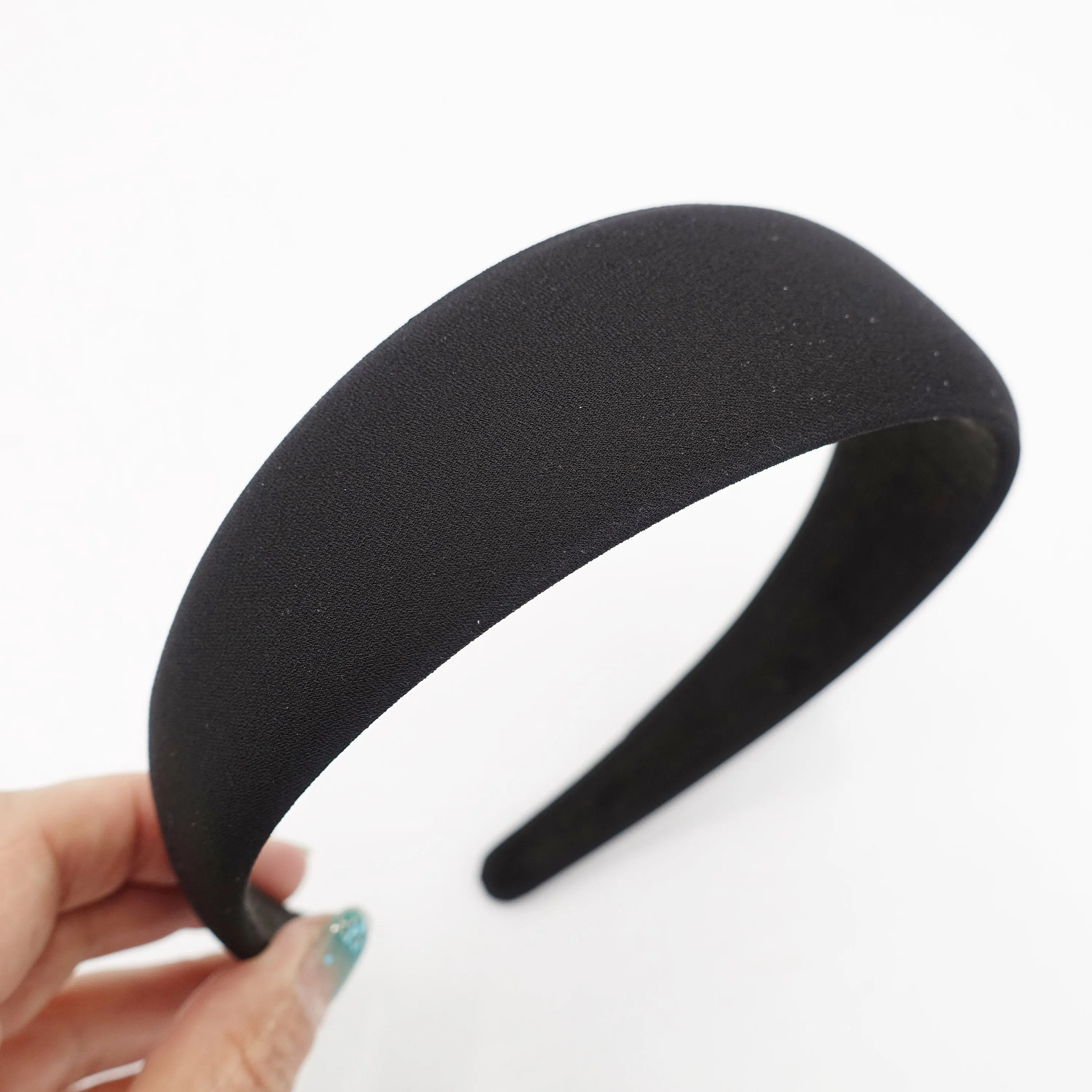 chiffon solid color  basic padded headband women hairband