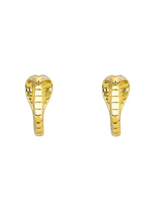 Cobra Huggie Hoop Earrings Gold