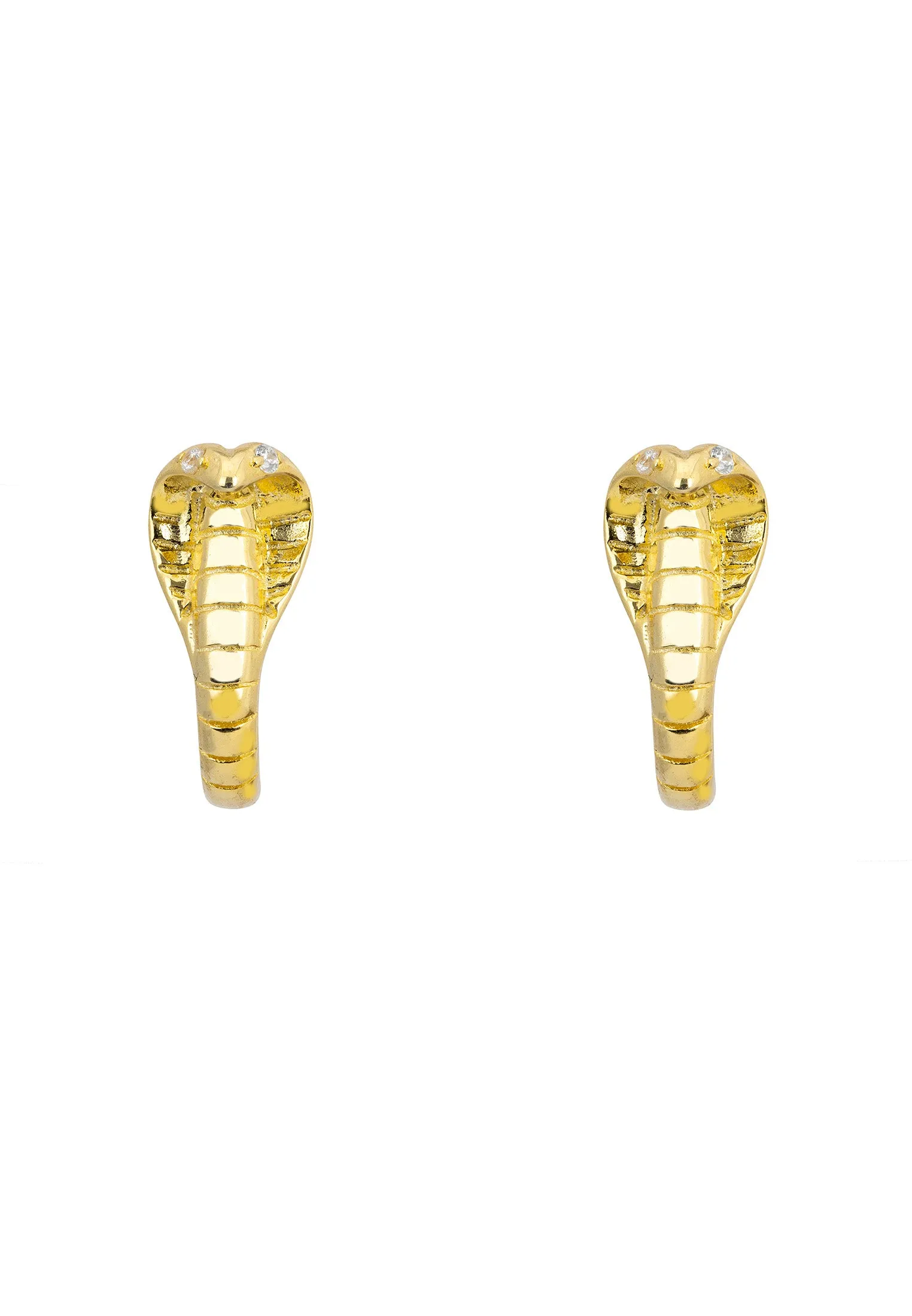 Cobra Huggie Hoop Earrings Gold