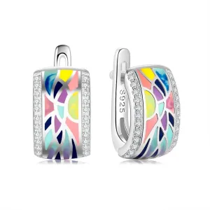 Colorful Sparkling Stud Earrings For Women Clip Earrings Fine Jewelry