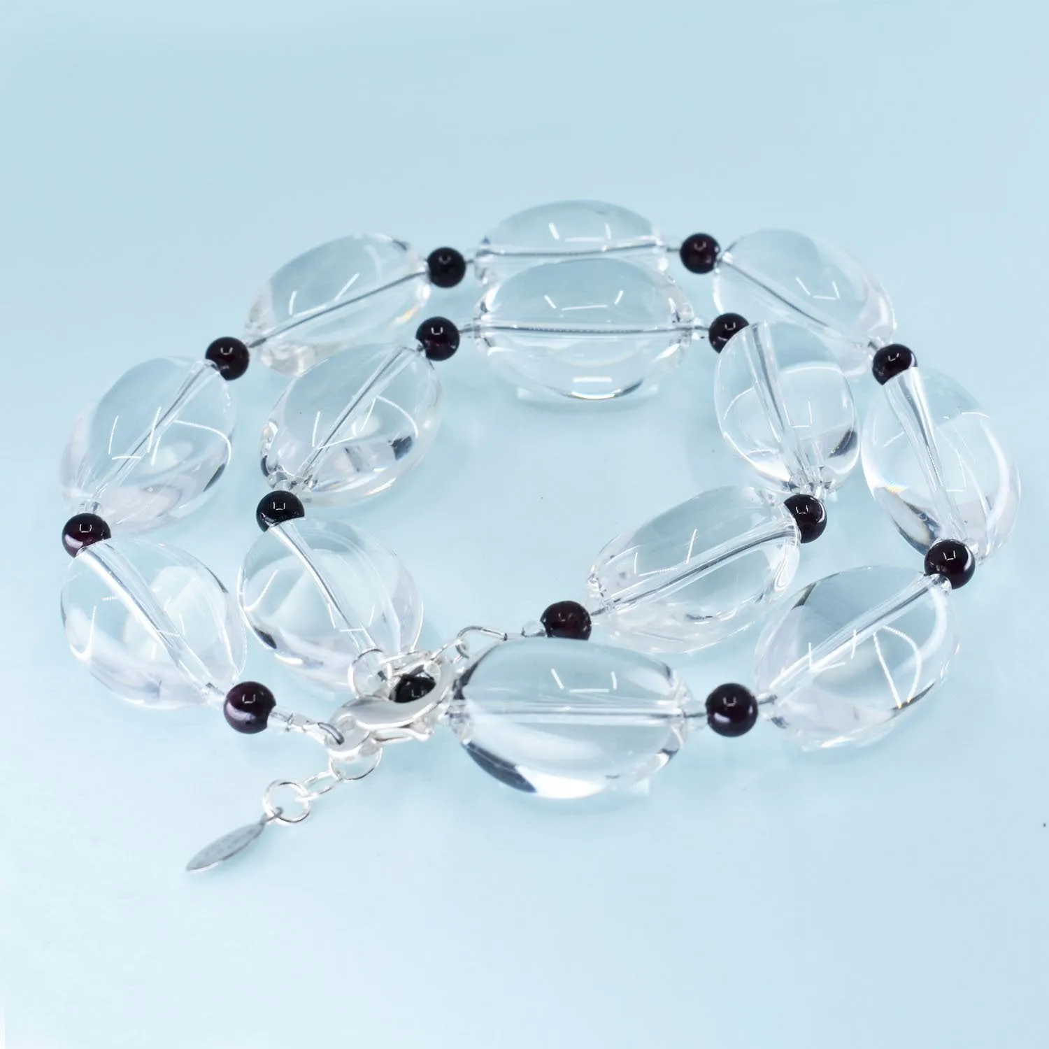 Crystal Quartz and Garnet Necklace, Limited Edition Crystal Clarity Collection