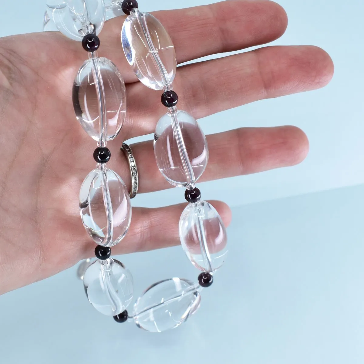 Crystal Quartz and Garnet Necklace, Limited Edition Crystal Clarity Collection