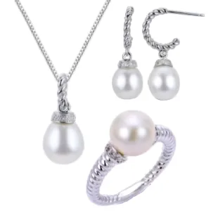 Cultured Freshwater Pearl Three Piece Set