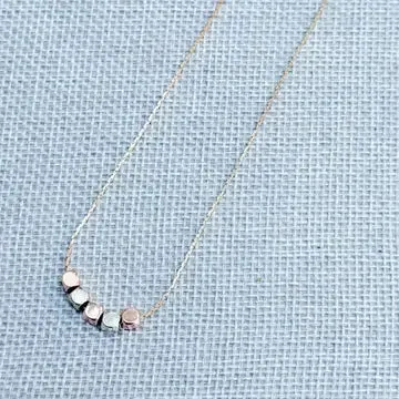 Cute Mixed Metals Rose Gold & Rhodium Beaded Short Necklace