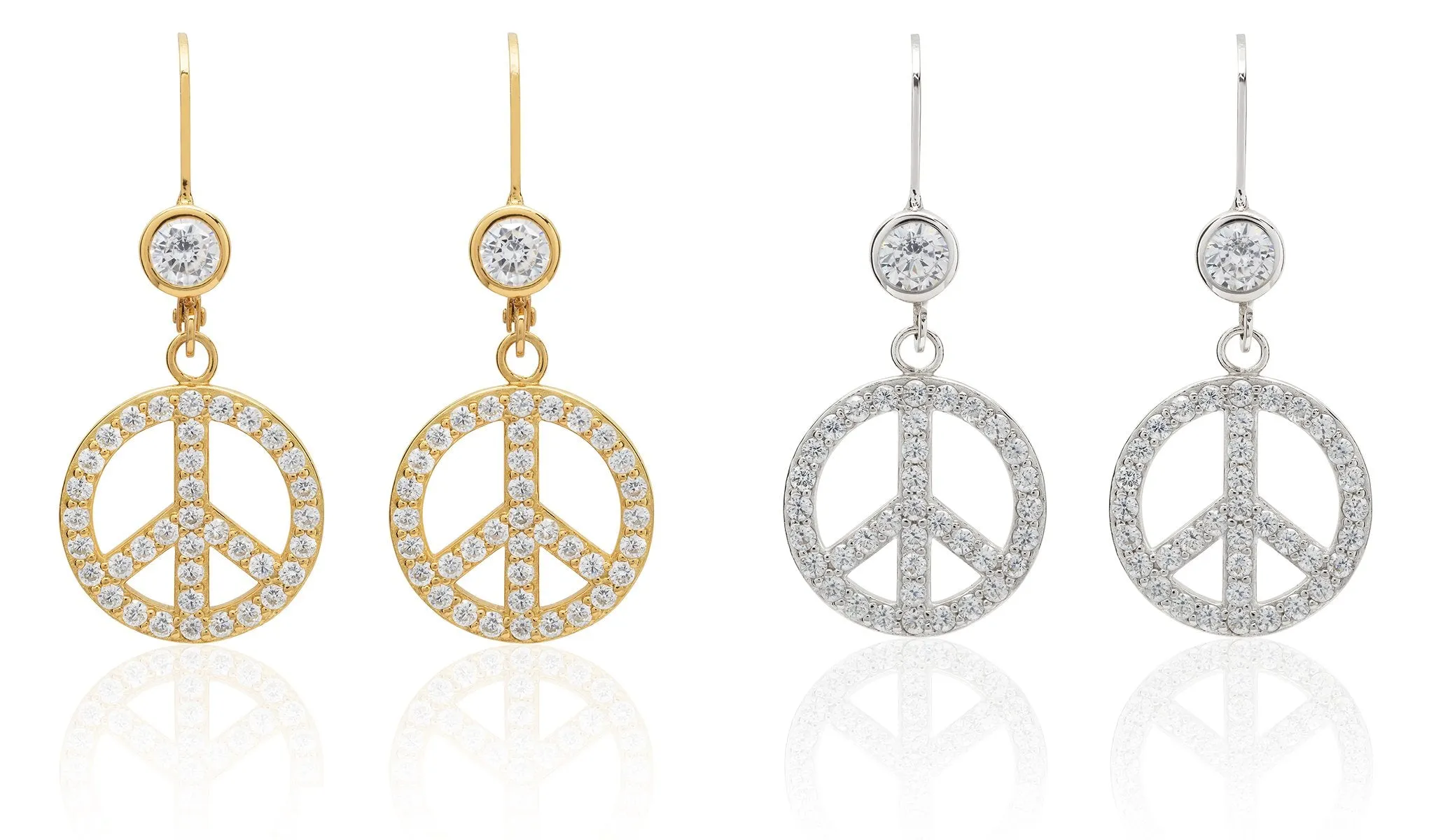 CZ Peace Sign Collection and Charm options