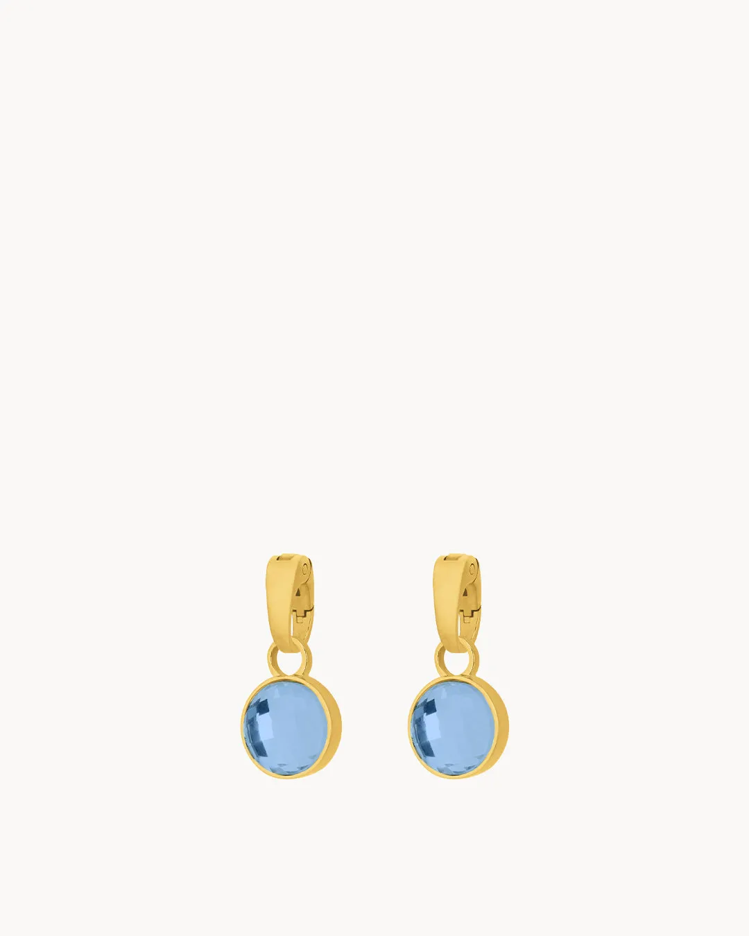 December Birthstone Uniqueness Dainty Signature Earring Pendants, Gold