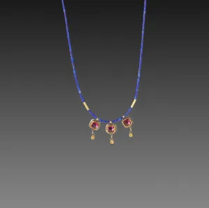 Delicate Lapis and Garnet Necklace