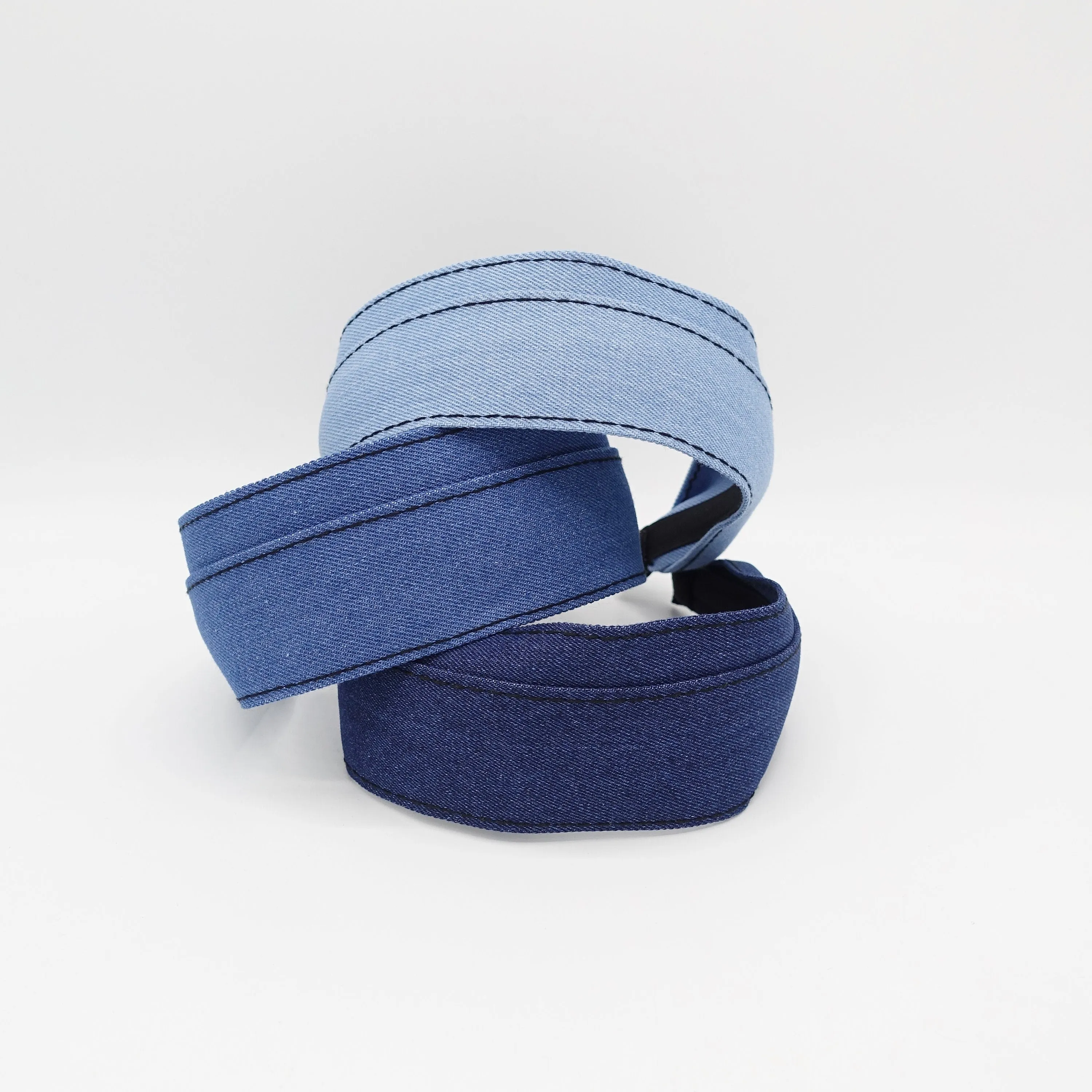 denim flat headband stitch hairband casual hair accessory for women