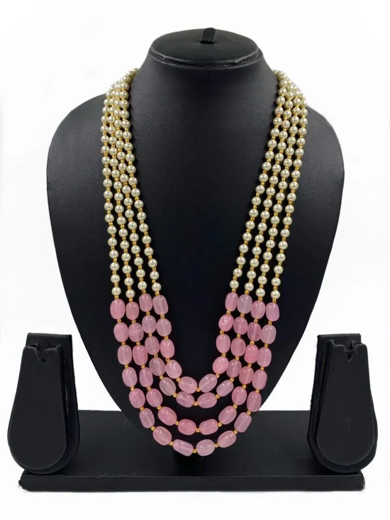 Designer Multi Layered Beaded Pearls And Stones Necklace Mala By Gehna Shop