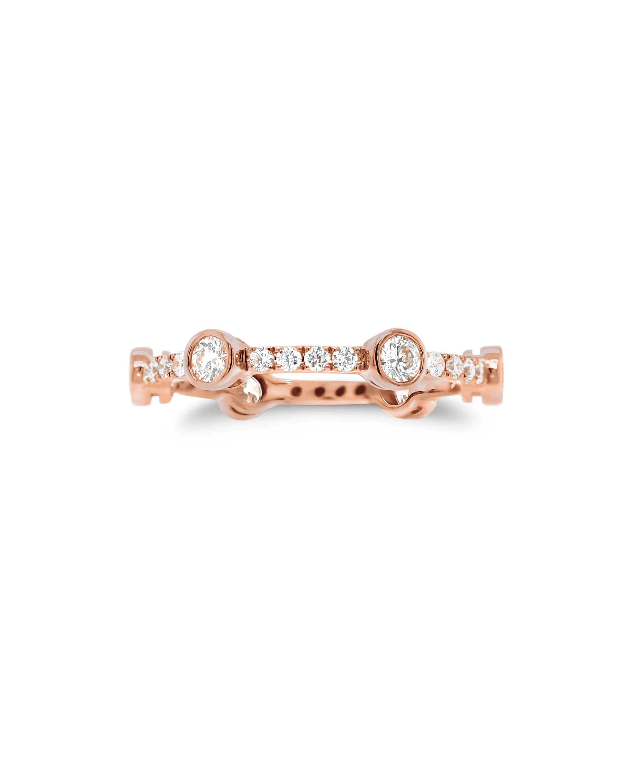 Diamond Bezels Stackable Ring