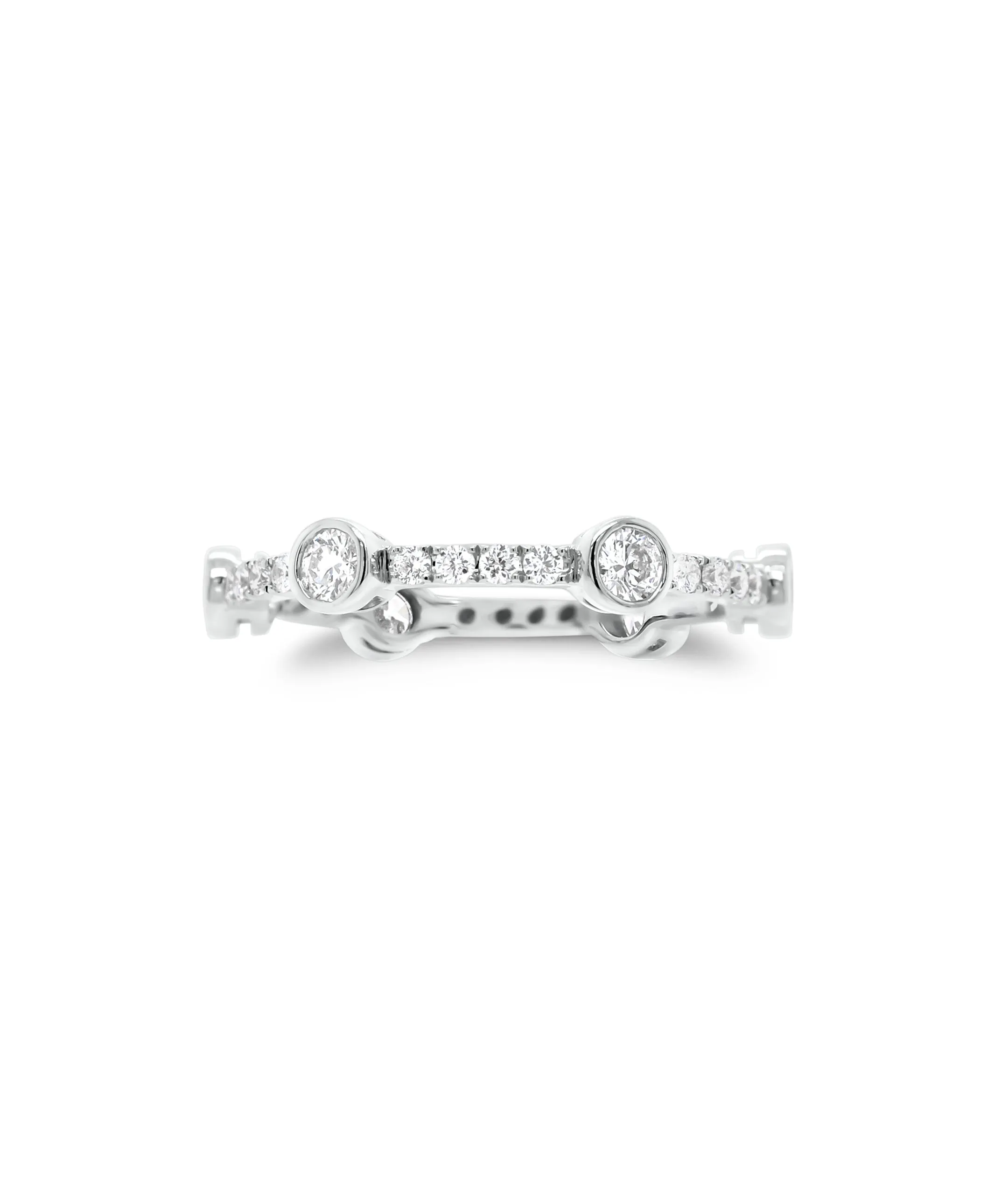 Diamond Bezels Stackable Ring