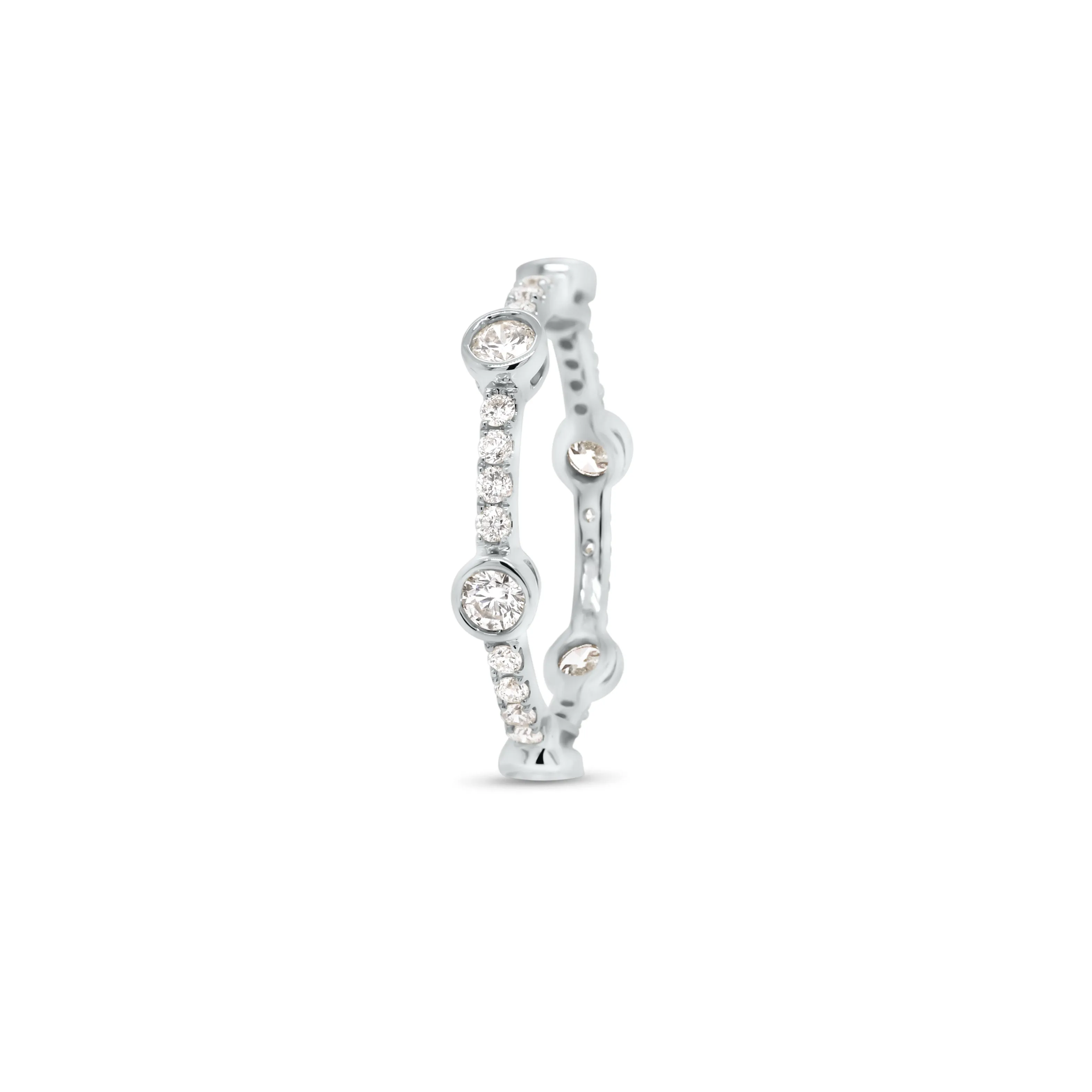 Diamond Bezels Stackable Ring