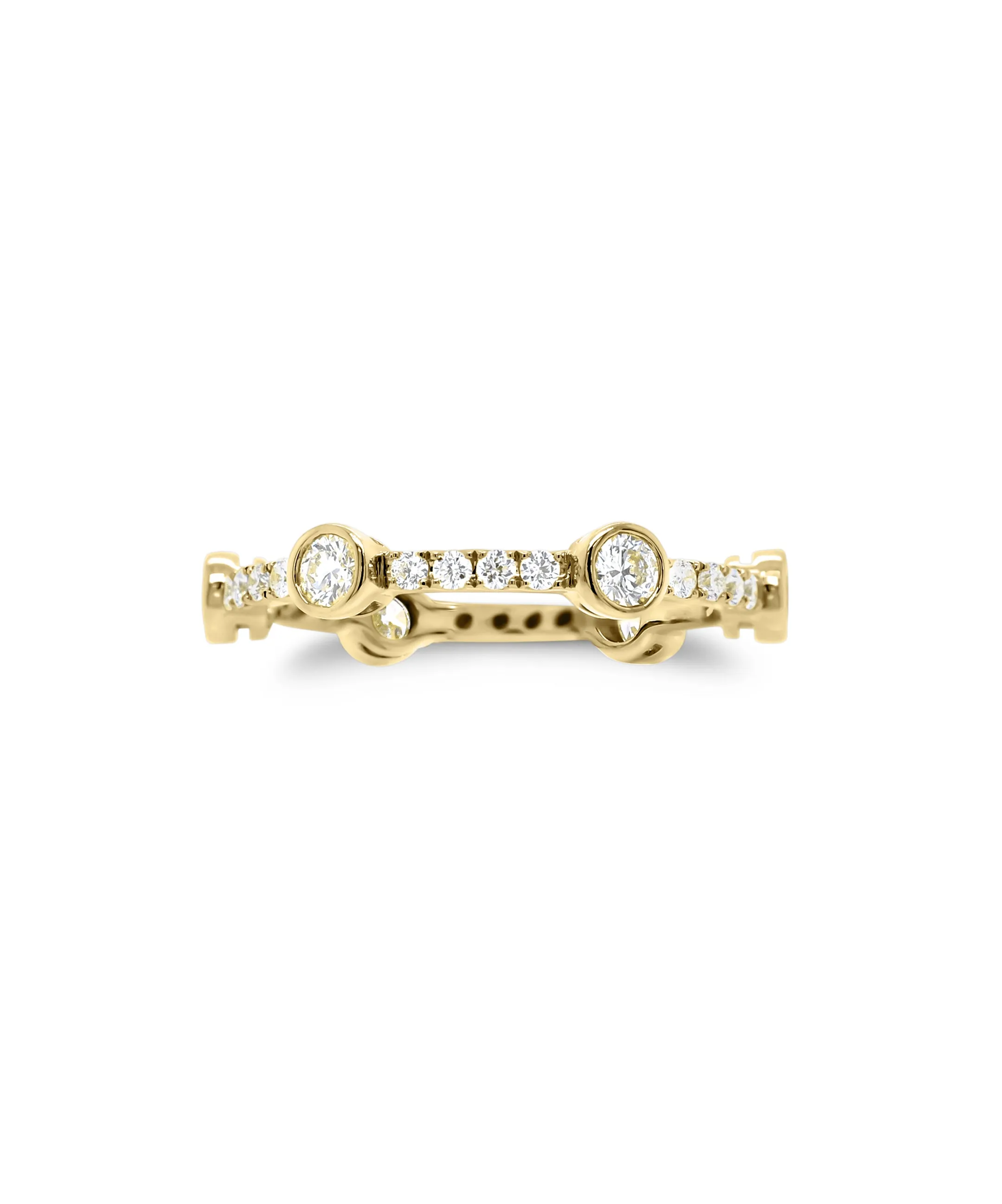 Diamond Bezels Stackable Ring