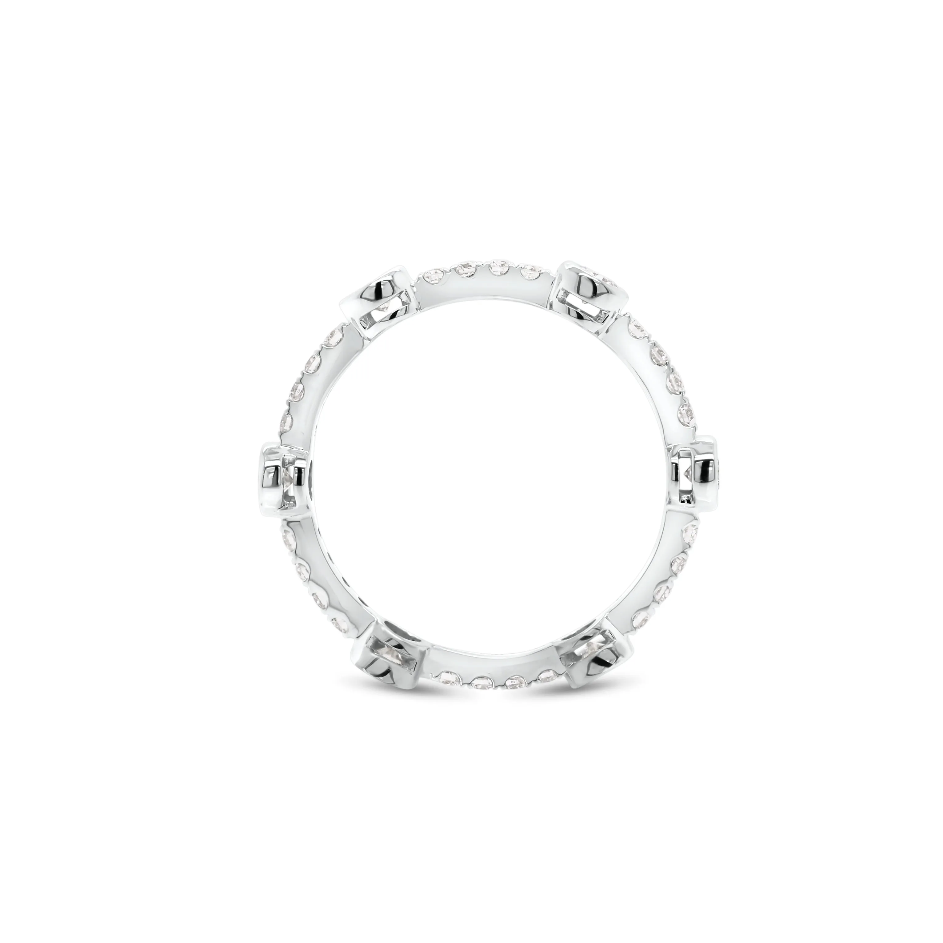 Diamond Bezels Stackable Ring