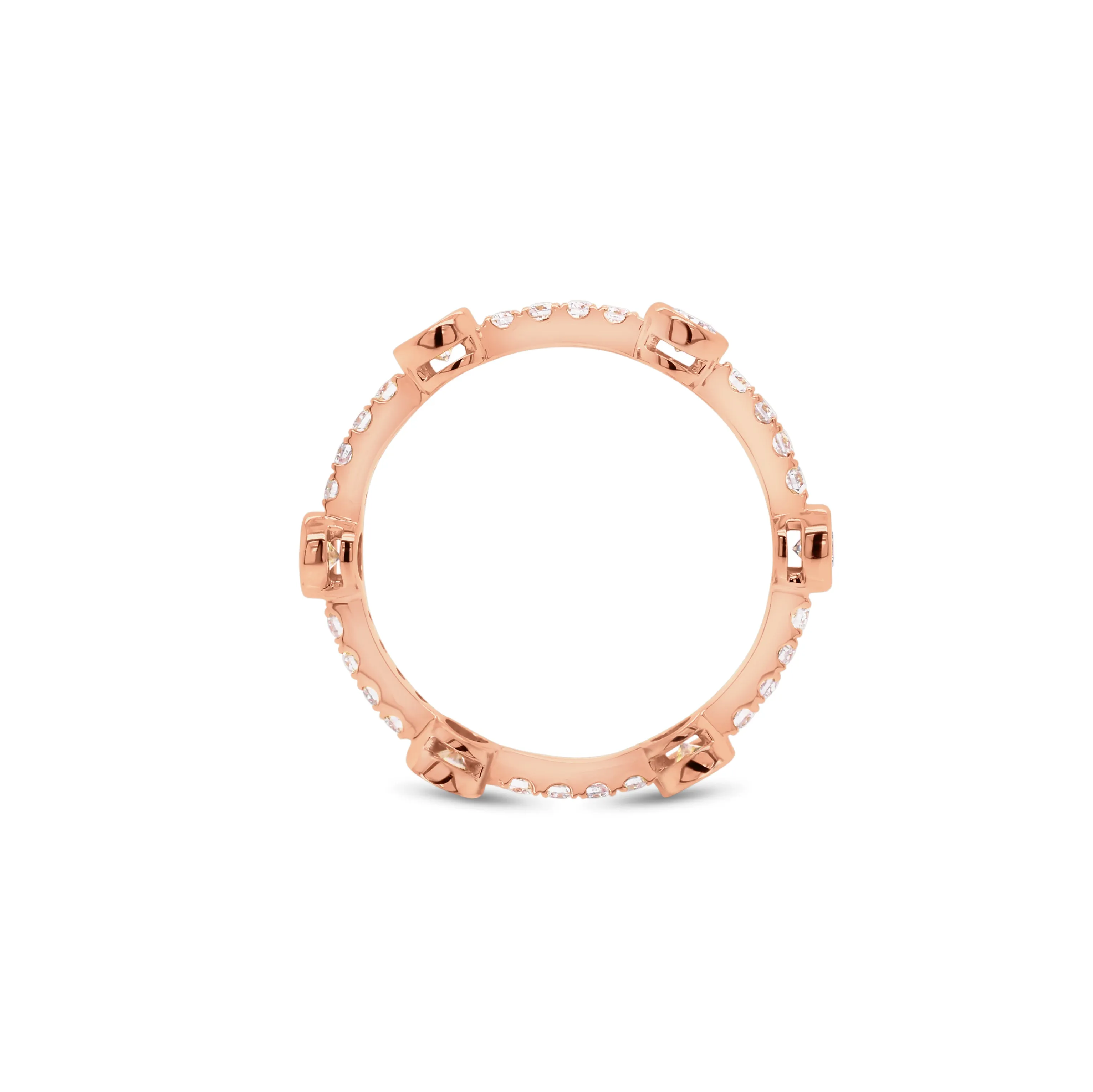 Diamond Bezels Stackable Ring