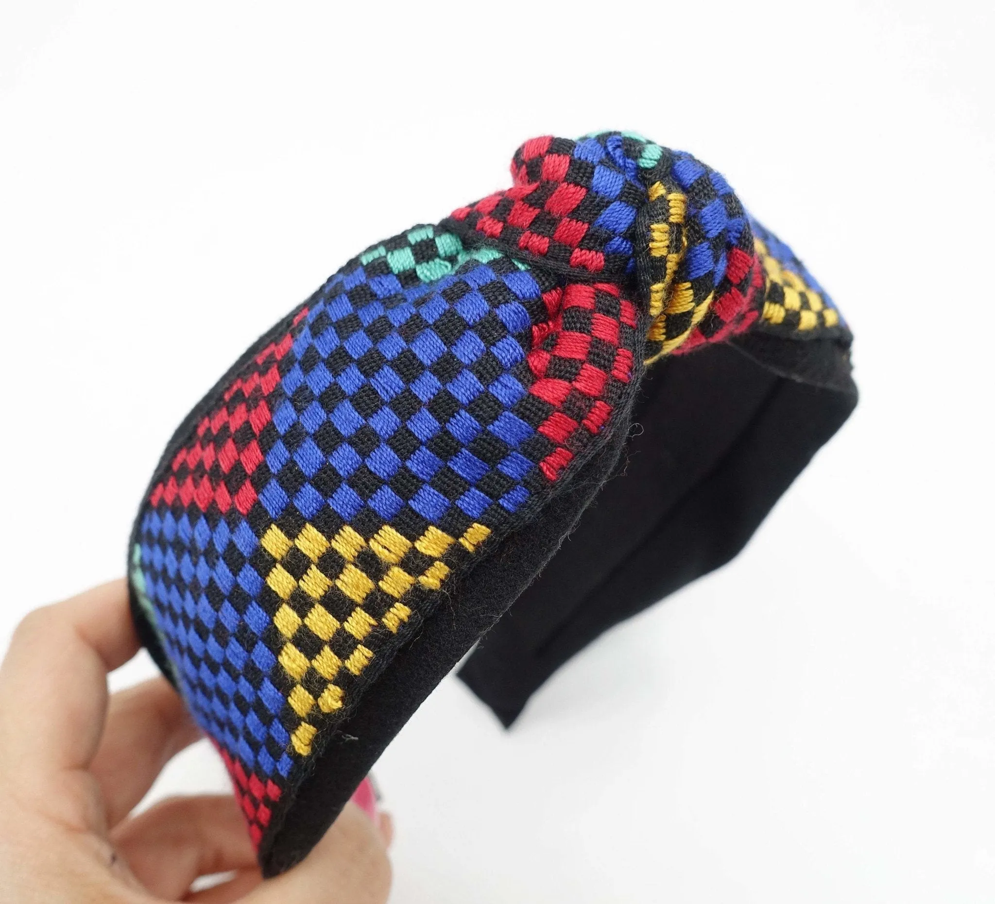 diamond embroidery headband top knot hairband women hair accessory