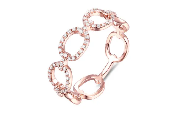 Diamond Open Chain Link Stackable Ring