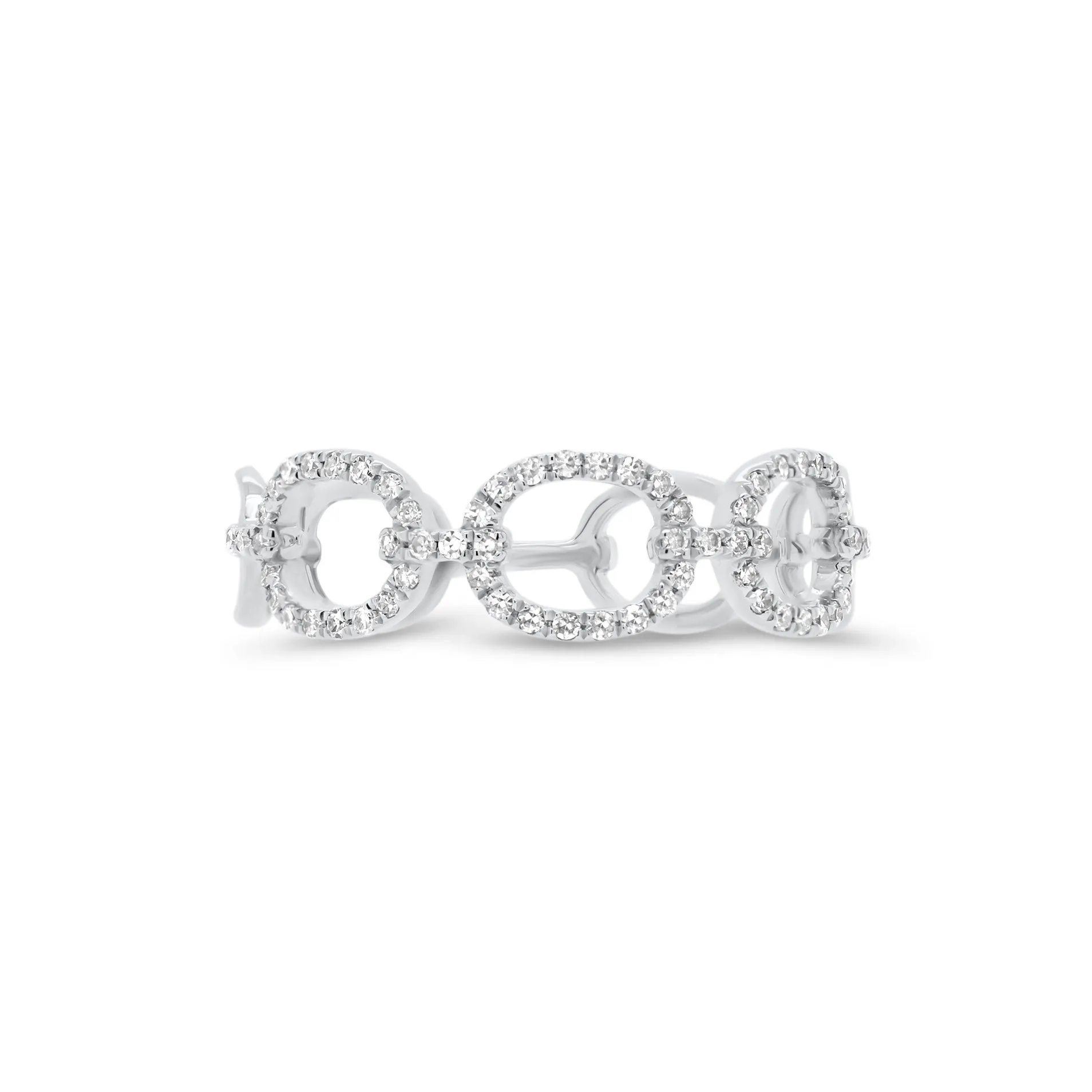 Diamond Open Chain Link Stackable Ring