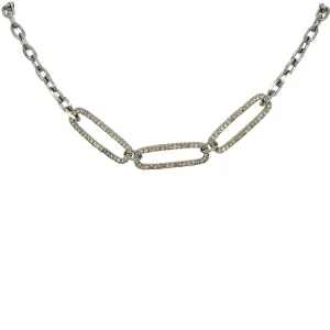 Diamond Pave Center Link Chain Necklace